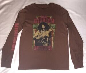 Bob Marley Zion Shirt Reggae Music Rasta Jammin Brown Adult Sz S *See measments*